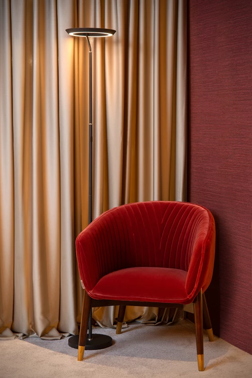 Lucide CELESTE - Floor lamp - Ø 28 cm - LED Dim. - 1x21W 2700K - Black - atmosphere 1